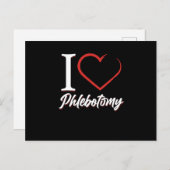 I Love Phlebotomy Phlebotomist Heart Blood Syringe ポストカード (正面/裏面)