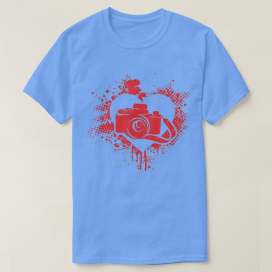 I Love Photography Funny Photographer Camera Valen Tシャツ (デザイン正面)