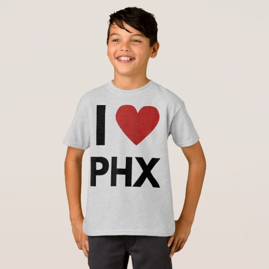 I Love PHX Heart Phoenix Love Fan Apparel Raglan B Tシャツ (正面フル)