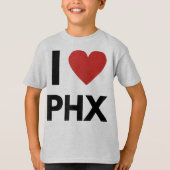 I Love PHX Heart Phoenix Love Fan Apparel Raglan B Tシャツ (正面)