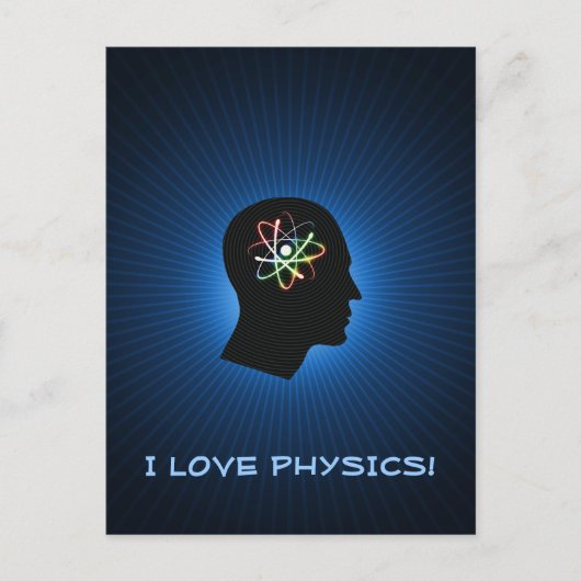 I LOVE PHYSICS – グリーティングポストカード ポストカード (正面)