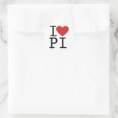 I Love PI (ステッカー) ラウンドシール (バッグ)