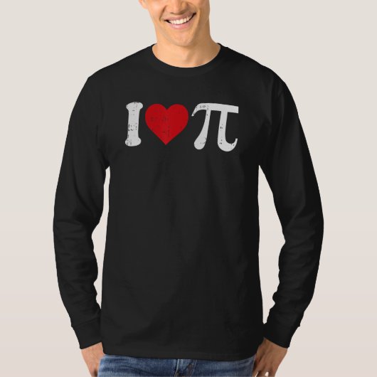 I Love Pi Day Cute Heart Math Symbols Teacher Stud Tシャツ (正面)