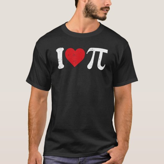 I Love Pi Day Cute Heart Math Symbols Teacher Stud Tシャツ (正面)