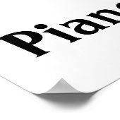 I Love Piano赤いハートof Music Notes ポスター (角)