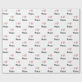 I Love Piano赤いハートof Music Notes ラッピングペーパー (フラット)