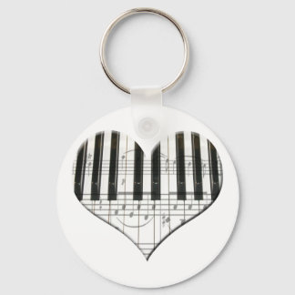 I Love Piano or Organic Music Keyboard キーホルダー