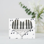 I Love Piano or Organic Music Keyboard ポストカード (スタンド正面)