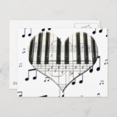 I Love Piano or Organic Music Keyboard ポストカード (正面/裏面)