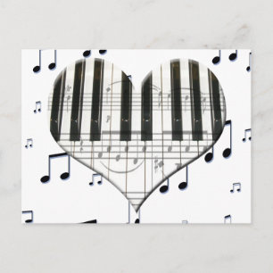 I Love Piano or Organic Music Keyboard ポストカード