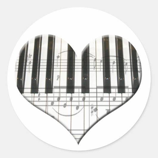 I Love Piano or Organic Music Keyboard ラウンドシール (正面)