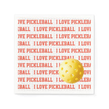I LOVE PICKLEBALLスポーツおもしろいイエローボールネット文字