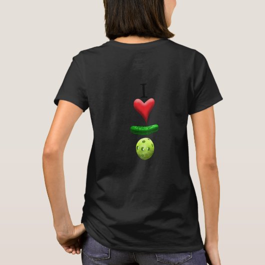 I Love Pickleball – ブラック –  Tシャツ (裏面)