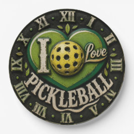 I Love Pickleball ペーパープレート
