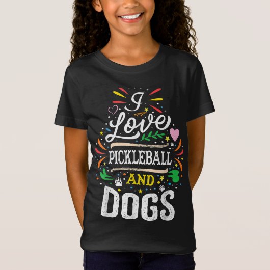 I Love Pickleball And Dogs - Dog Lover Pickleball  Tシャツ (正面)