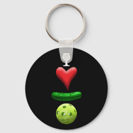 I love Pickleball - Black キーホルダー