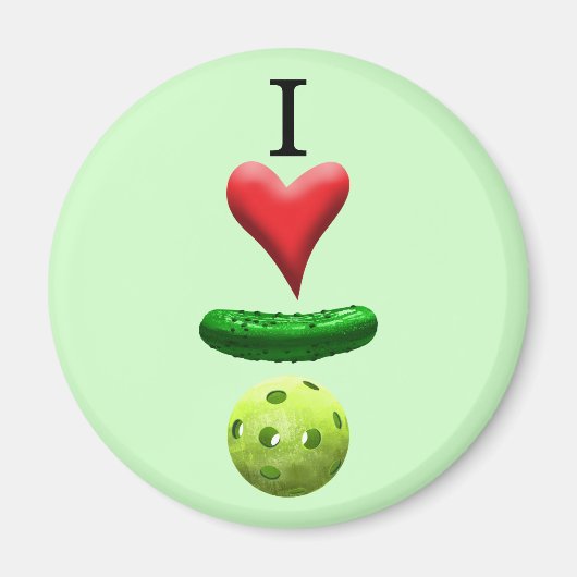 I Love Pickleball - Green - マグネット (正面)