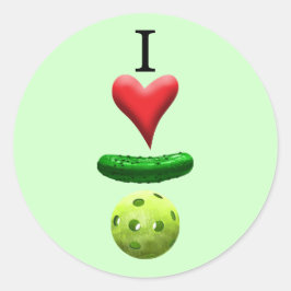 I Love Pickleball - Green - ラウンドシール