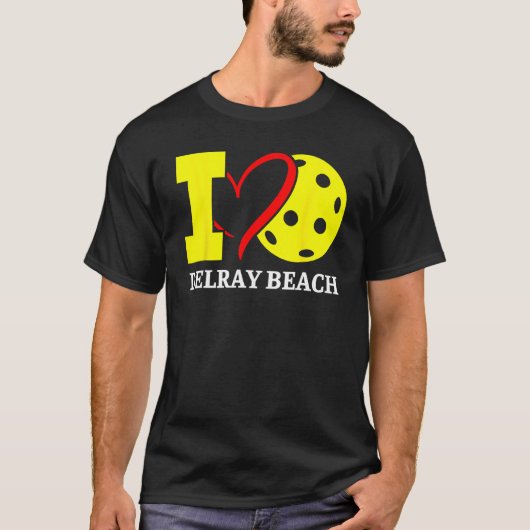 I Love Pickleball in Delray Beach Florida Tシャツ (正面)