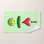 I Love Pickleball Logo - Green - Sweat Toolo ハンドタオル (ハンドタオル)