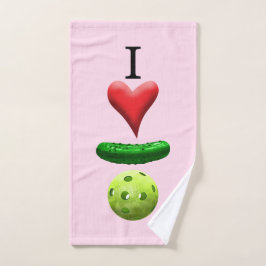 I Love Pickleball Logo - Pink - Sweet Toolo ハンドタオル