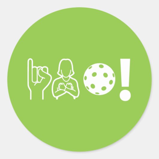 I Love Pickleball (Looer)ステッカーシート ラウンドシール (正面)