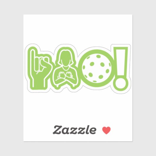 I Love Pickleball (Looer)ステッカー シール (シート)