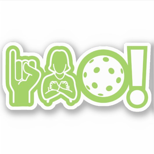 I Love Pickleball (Looer)ステッカー シール (正面)