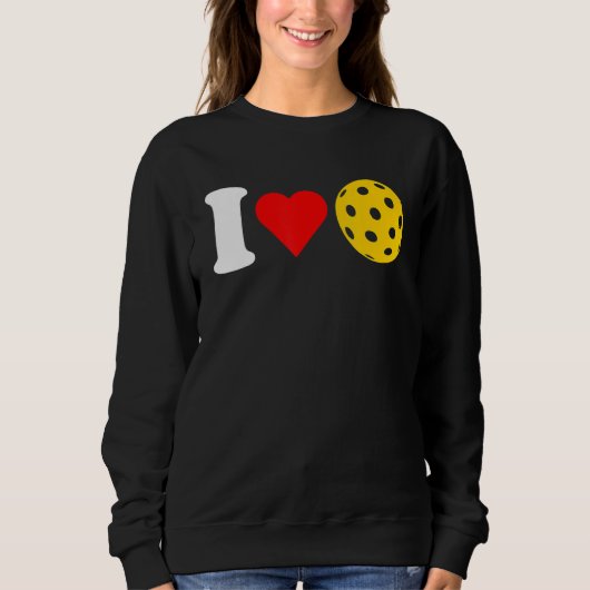 I Love Pickleball Paddleball Lover Red Heart Valen スウェットシャツ (正面)