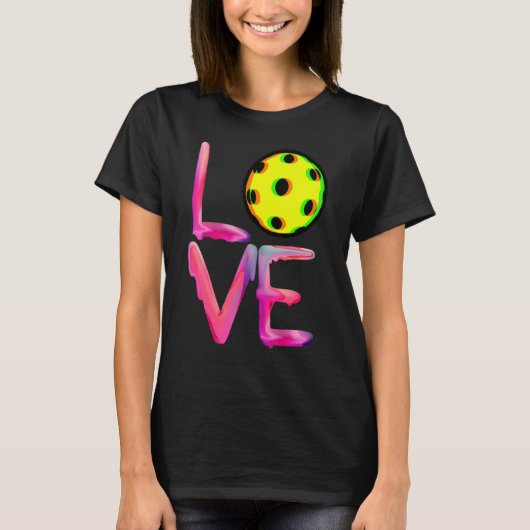I Love Pickleball Pickle Balls for Player Tシャツ (正面)