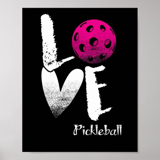 I Love Pickleball T-Shirt Funny Pickle Ball ポスター (正面)