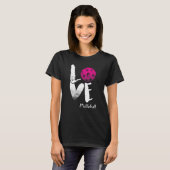 I Love Pickleball T-Shirt Funny Pickle Ball Tシャツ (正面フル)