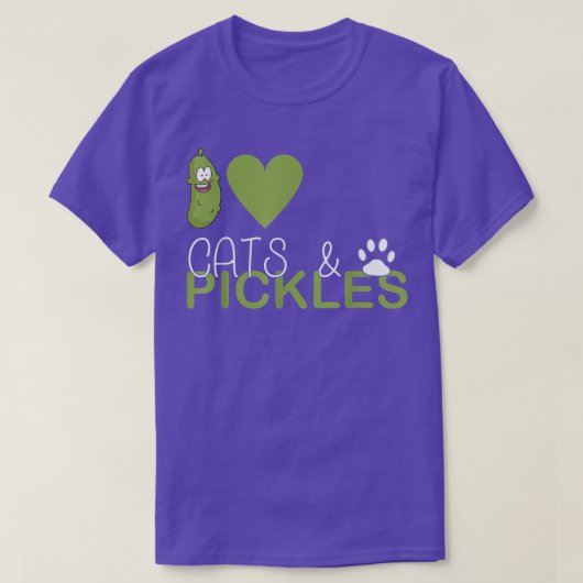I Love Pickles & Cats, Pickle Vegetable農業Ve Tシャツ (デザイン正面)