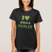 I Love Pickles & Jesus  Pickle Vegetable Farming V Tシャツ (正面)