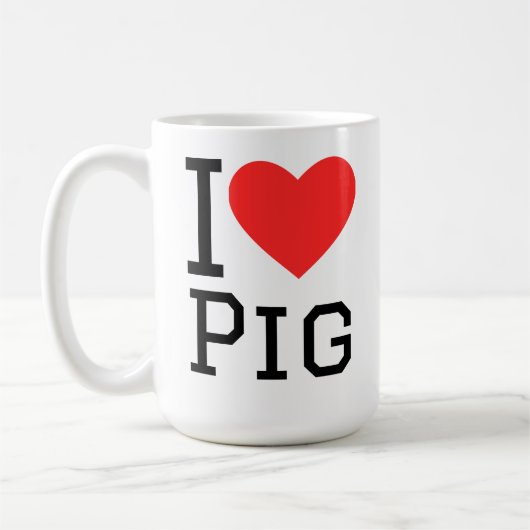 I love pig コーヒーマグカップ (左)