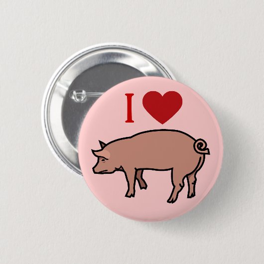 I LOVE PIGS 缶バッジ (正面&裏面)