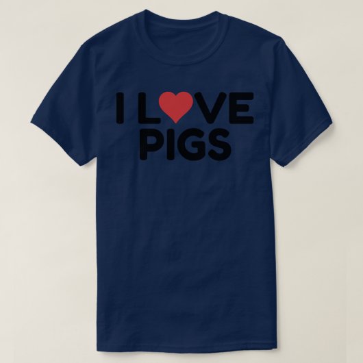 I Love Pigs Premium 3040 Tシャツ (デザイン正面)