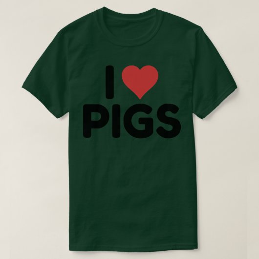 I Love Pigs Premium 3042 Tシャツ (デザイン正面)