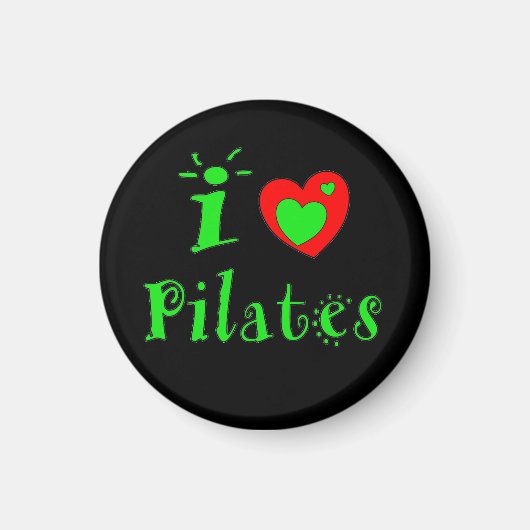 I Love Pilates -冷蔵庫用マグネット マグネット (正面)