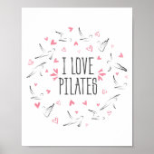 I LOVE PILATES Pilates Poses in shape of a circle ポスター (正面)