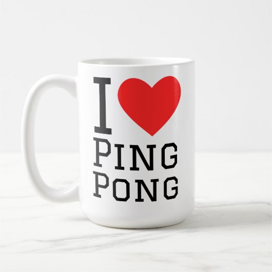 I love ping pong コーヒーマグカップ (左)