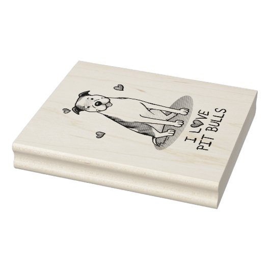 I Love Pit Bulls (lt brindle white 3) ラバースタンプ (スタンプ)