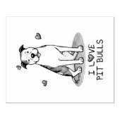 I Love Pit Bulls (lt brindle white 3) ラバースタンプ (インプリント)