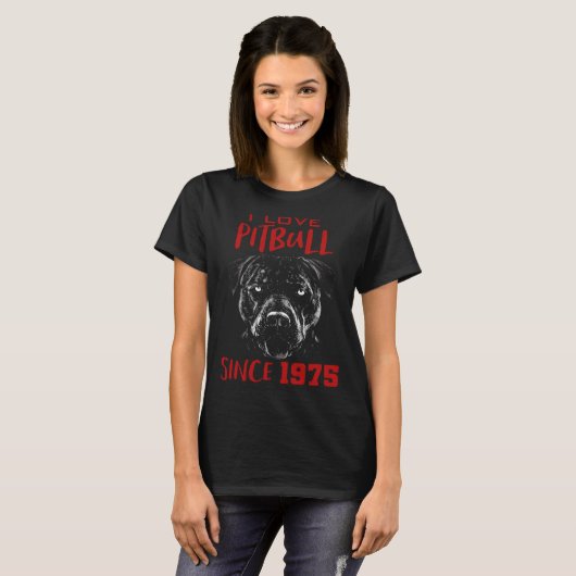 I love pitbull since 1975 tシャツ (正面フル)