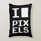 I Love Pixels,ギークデザイン，ピクセルアート アクセントクッション (正面(垂直))