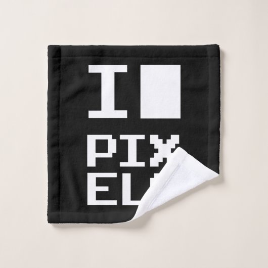 I Love Pixels,ギークデザイン，ピクセルアート ウォッシュタオル (ウォッシュタオル)