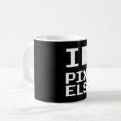 I Love Pixels,ギークデザイン，ピクセルアート コーヒーマグカップ (正面左)
