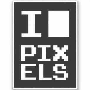 I Love Pixels,ギークデザイン，ピクセルアート シール