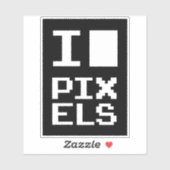 I Love Pixels,ギークデザイン，ピクセルアート シール (シート)