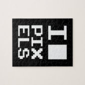 I Love Pixels,ギークデザイン，ピクセルアート ジグソーパズル (横)